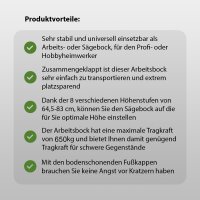 2x Stahl Sägebock Falt Arbeitsbock höhenverstellbar bis 1300kg klappbar Werkbock