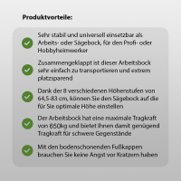 2x Stahl Sägebock Falt Arbeitsbock höhenverstellbar bis 1300kg klappbar Werkbock