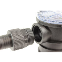 2x Adapter für Schwimmbadpumpe ABS für 24 / 34  mm Schläuche 1 1/2" Innengewinde
