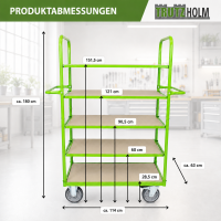 Etagenwagen 180x144x63 cm 600 kg 5 Ebenen Kommissionierwagen Transportwagen