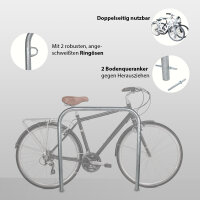 Fahrradanlehnbügel 114 x 78 cm Stahl feuerverzinkt Ø 49mm Einbetonieren Fahrradständer Parker Typ U