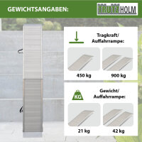 TRUTZHOLM Auffahrrampe extralang 307 cm klappbar Traglast 450 kg Alu geriffelte Motorradrampe