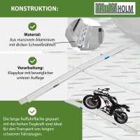 TRUTZHOLM Auffahrrampe extralang 307 cm klappbar Traglast 450 kg Alu geriffelte Motorradrampe