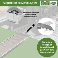 TRUTZHOLM Auffahrrampe extralang 307 cm klappbar Traglast 450 kg Alu geriffelte Motorradrampe
