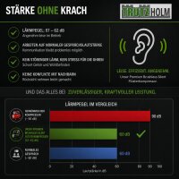 Premium Brushless Silent Flüsterkompressor 9L – leiser Kompressor 900 W, 62 dB, 8 bar inkl. Zubehör
