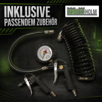 Premium Brushless Silent Flüsterkompressor 9L – leiser Kompressor 900 W, 62 dB, 8 bar inkl. Zubehör