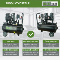 Brushless Silent Flüsterkompressor 24L Kompressor 900 W, 62dB, 8 bar