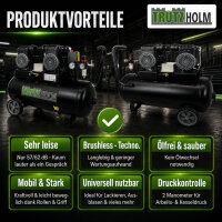TRUTZHOLM Flüsterkompressor 50L ölfrei – 57 dB Silent Kompressor, 1800 W Brushless, 8 bar