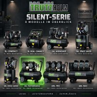 TRUTZHOLM Flüsterkompressor 50L Performance – 1800 W, 290 l/min, 4 Zylinder, ölfrei, 8 bar