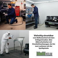 Premium Brushless Silent Flüsterkompressor 100L, 2700W, 62dB, 8 bar, ölfrei, leise