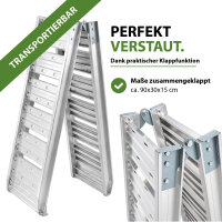 TRUTZHOLM 1x Auffahrrampe klappbar Alu 180 cm Traglast 200 kg rutschfest Motorradrampe Verladerampe
