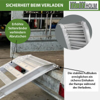 TRUTZHOLM 1x Auffahrrampe klappbar Alu 181 cm Traglast 200 kg rutschfest Motorradrampe Verladerampe