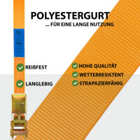 Profi Spanngurt mit Ratsche Spanngurte Zurrgurt 1-tlg 6m 800 kg TÜV/GS ORANGE