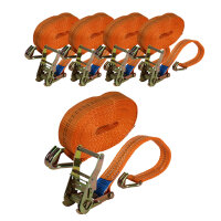5x Profi Ratschen Spanngurt Spanngurte Zurrgurt 2-tlg 6m...