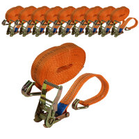 10x Profi Ratschen Spanngurt Spanngurte Zurrgurt 2-tlg 6m...