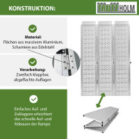 DREIBREIT by TRUTZHOLM Alu Auffahrrampe 215 cm 2-fach klappbar 1020 kg gelocht Verladerampe Rampe