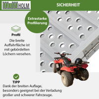 DREIBREIT by TRUTZHOLM Alu Auffahrrampe 215 cm 2-fach klappbar 1020 kg gelocht Verladerampe Rampe