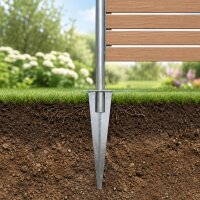 5x Bodenhülse Einschlaghülse für Ø 40 mm Bodeneinschlaghülse 50 cm Länge Zaunpfahl verzinkt Aufnahme 100x100 mm