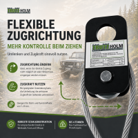 TRUTZHOLM Umlenkrolle 4 t für Seilwinde Seilrolle für Flaschenzug Lenkrolle Offroad