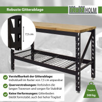 Werkbank höhenverstellbar 500 Kg 153x62x99 cm Hartholzplatte Werktisch Arbeitstisch Werkstatttisch