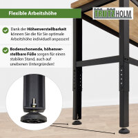 Werkbank höhenverstellbar 135x46x88-97 cm 300 kg Stahlgestell Hartholzplatte Werktisch Arbeitstisch