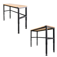 Werkbank höhenverstellbar 135x46x88-97 cm 300 kg Stahlgestell Hartholzplatte Werktisch Arbeitstisch