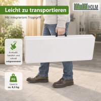 2x Bierzeltbank für 4 Personen Kunststoff weiß 180 cm klappbar Klappbank Partybank