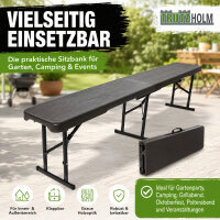 2x Bierbank Klappbank aus Kunstoff Grau Holzoptik 180cm klappbar Bierzeltbank Campingbank
