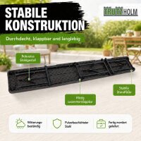 2x Bierbank Klappbank aus Kunstoff Grau Holzoptik 180cm klappbar Bierzeltbank Campingbank