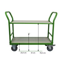 Profi Etagenwagen 250 kg 2 Etagen höhenverstellbar Plattformwagen