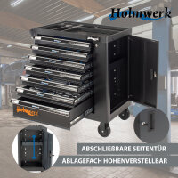 Werkstattwagen ROCKX  bestückt 254tlg. Chrom Vanadium Werkzeug 7 Schubladen Softclose abschließbar