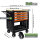 Werkstattwagen Profi Compact leer 91 x 68 x 46 cm Holzplatte 4 Schubladen Lochwand Ablage orange
