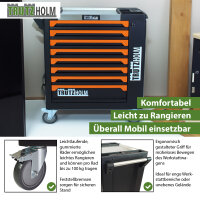 Werkstattwagen 249 tlg.gefüllt CRV 8 Schubladen 97 x 85 x 46 cm  Werkzeugwagen Seitentür
