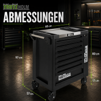 Werkstattwagen mit 249 tlg. Chrom-Vanadium Werkzeug 8 Schubladen 97 x 85 x 46cm  Seitentür Interlock