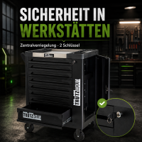 Werkstattwagen mit 249 tlg. Chrom-Vanadium Werkzeug 8 Schubladen 97 x 85 x 46cm  Seitentür Interlock