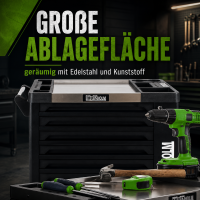 Werkstattwagen mit 249 tlg. Chrom-Vanadium Werkzeug 8 Schubladen 97 x 85 x 46cm  Seitentür Interlock