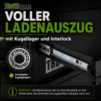 Werkstattwagen mit 249 tlg. Chrom-Vanadium Werkzeug 8 Schubladen 97 x 85 x 46cm  Seitentür Interlock