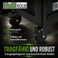 Werkstattwagen mit 249 tlg. Chrom-Vanadium Werkzeug 8 Schubladen 97 x 85 x 46cm  Seitentür Interlock