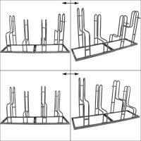 Fahrradständer für 4 Fahrräder höhenversetzt 140 x 75,5 cm Stahl feuerverzinkt grau 2x2 Bodenparker Reihenparker
