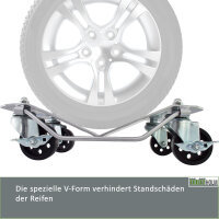 Rangierhilfe für PKW 2 Stück jeweils 680 kg Rangierroller V Form Schwenkgriff 360° drehbar