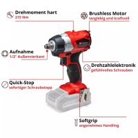 Einhell Akku-Schlagschrauber TE-CW 18 Li BL - solo LED Licht 1/2 Zoll Bit-Adapter
