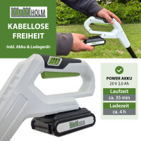 Akku Rasentrimmer 20 V 2,0 Ah mit 2 Akkus & Ladegerät 26 cm Kantenschneider inkl. 60x Ersatzmesser