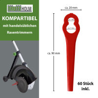 Akku Rasentrimmer 20 V 2,0 Ah mit 2 Akkus & Ladegerät 26 cm Kantenschneider inkl. 60x Ersatzmesser