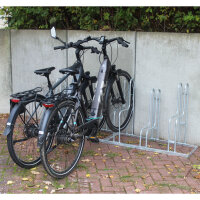 Fahrradständer für 6 Fahrräder höhenversetzt 210 x 75,5 cm Stahl feuerverzinkt grau 2x3 Bodenparker Reihenparker