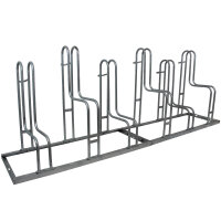 Fahrradständer für 6 Fahrräder höhenversetzt 210 x 75,5 cm Stahl feuerverzinkt grau 2x3 Bodenparker Reihenparker