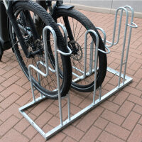 Fahrradständer für 6 Fahrräder höhenversetzt 210 x 75,5 cm Stahl feuerverzinkt grau 2x3 Bodenparker Reihenparker