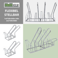 Fahrradständer für 4 Fahrräder 140x40x83 cm Stahl feuerverzinkt 2x2 höhenversetzt mit Anlehnbügel