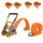 4x Spanngurt mit Ratsche Zurrgurt 6m 3000kg 3to 2-tlg. 35mm TÜV / GS orange