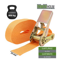 2x Profi Ratschen Spanngurt Spanngurte Zurrgurt 1-tlg 6m 800 kg TÜV/GS ORANGE