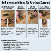 2x Profi Ratschen Spanngurt Spanngurte Zurrgurt 1-tlg 6m 800 kg TÜV/GS ORANGE
